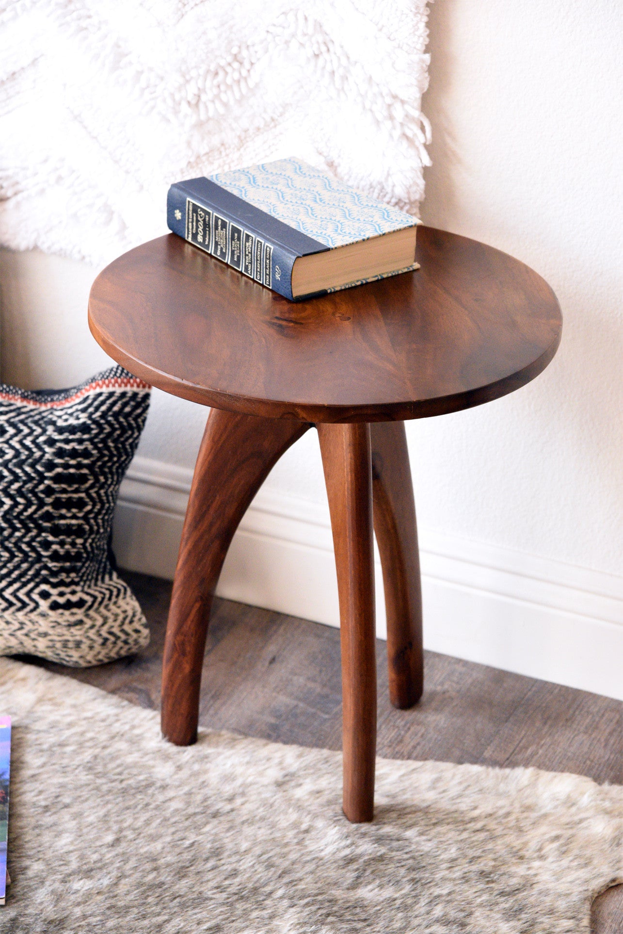 Retro Solid Wood Side Table