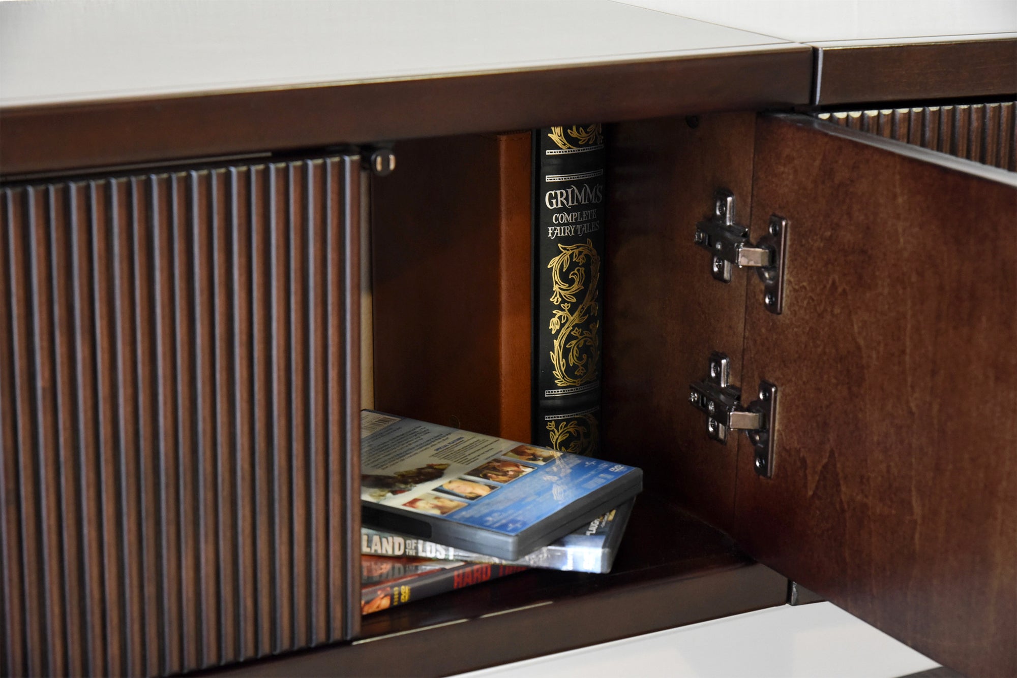 Handcrafted 101" Floating TV Stand Wall Mount Entertainment Center - Curve - Espresso