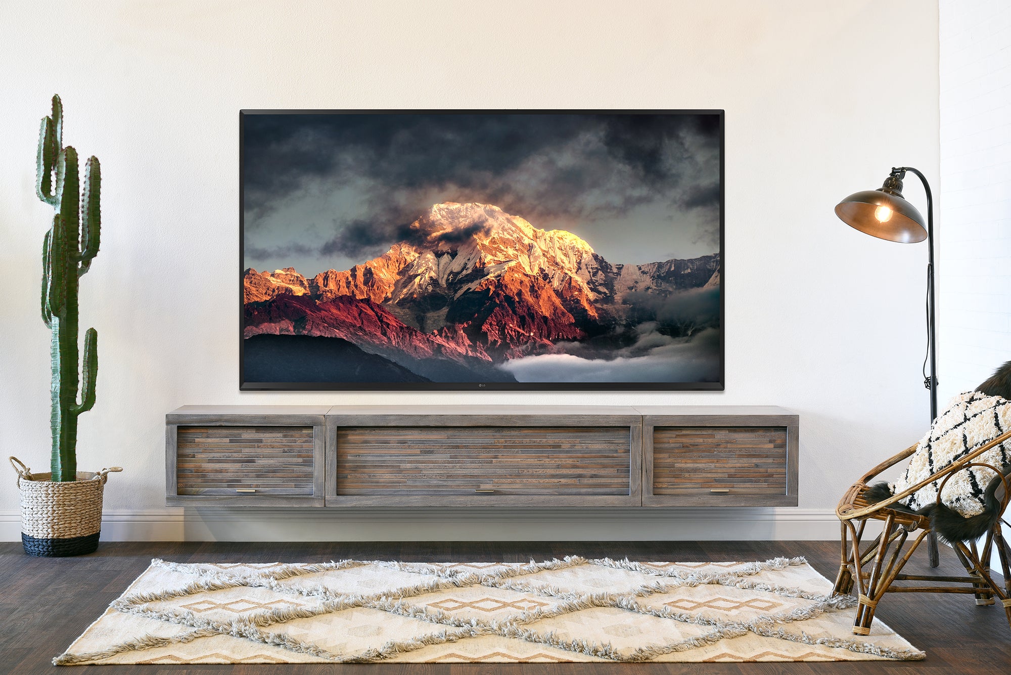 Gray Floating TV Stand Entertainment Center - ECO GEO Lakewood