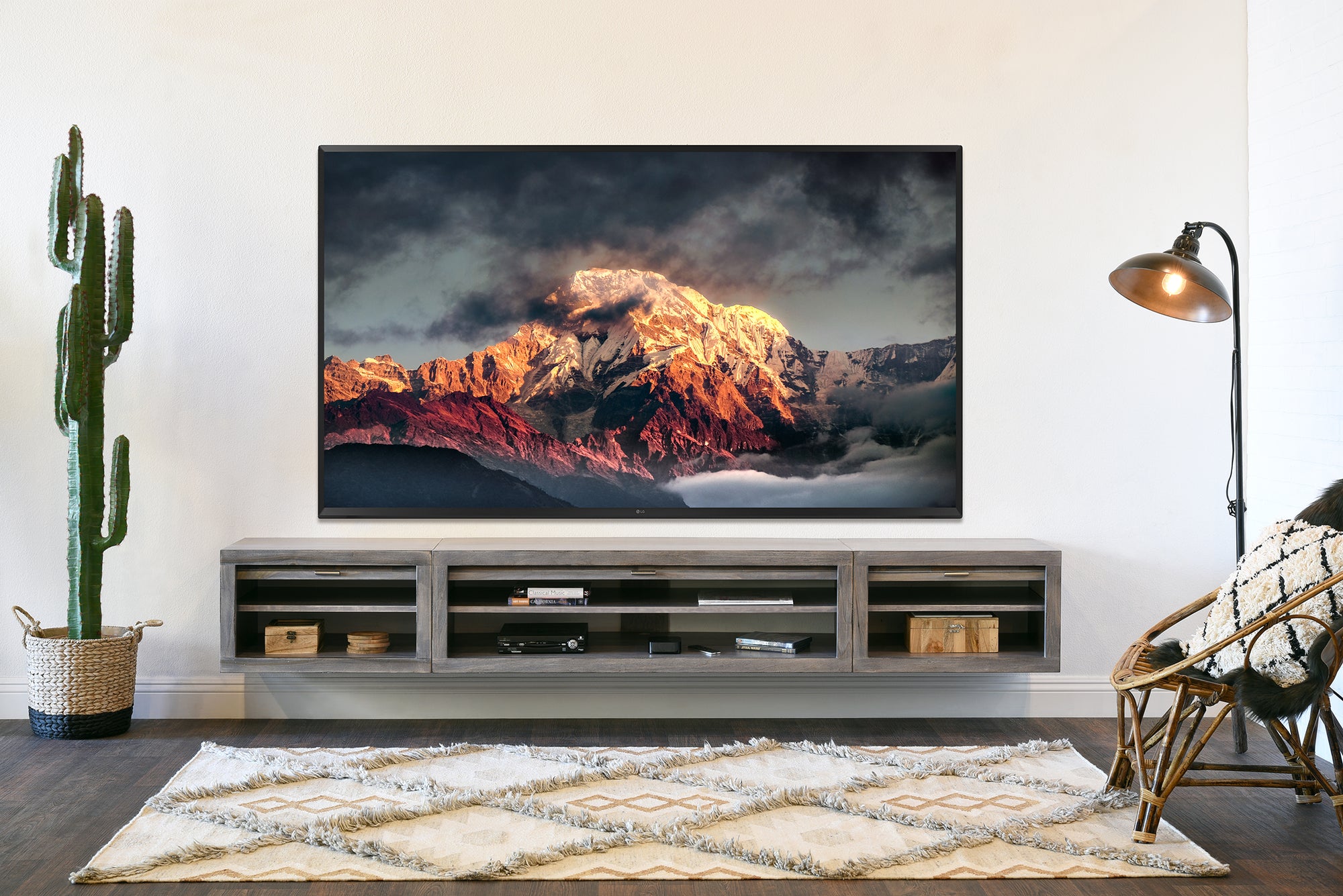 Gray Floating TV Stand Entertainment Center - ECO GEO Lakewood