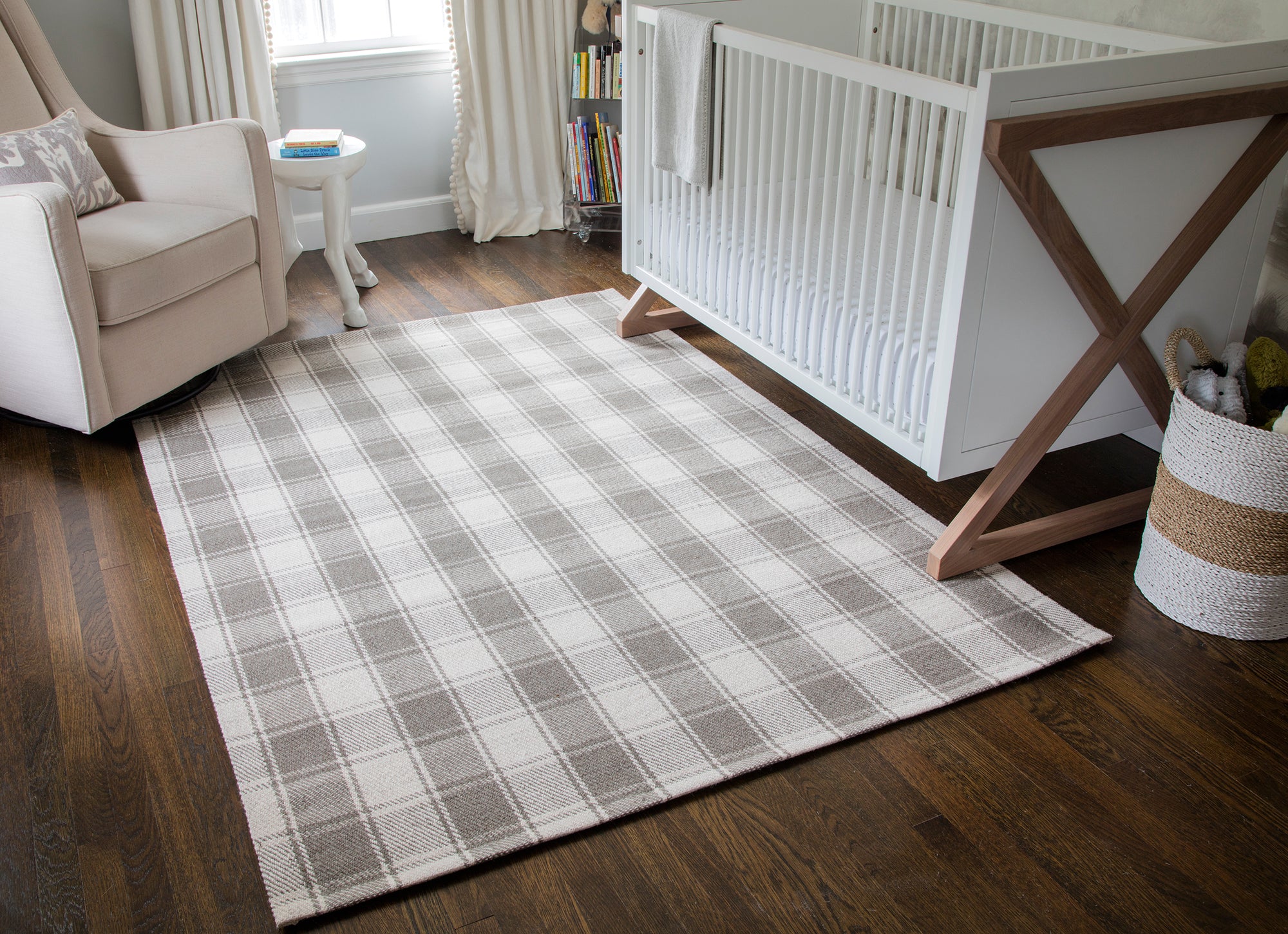 Gray Plaid Tartan Wool Rug - Erin Gates - Marlborough - Woodwaves