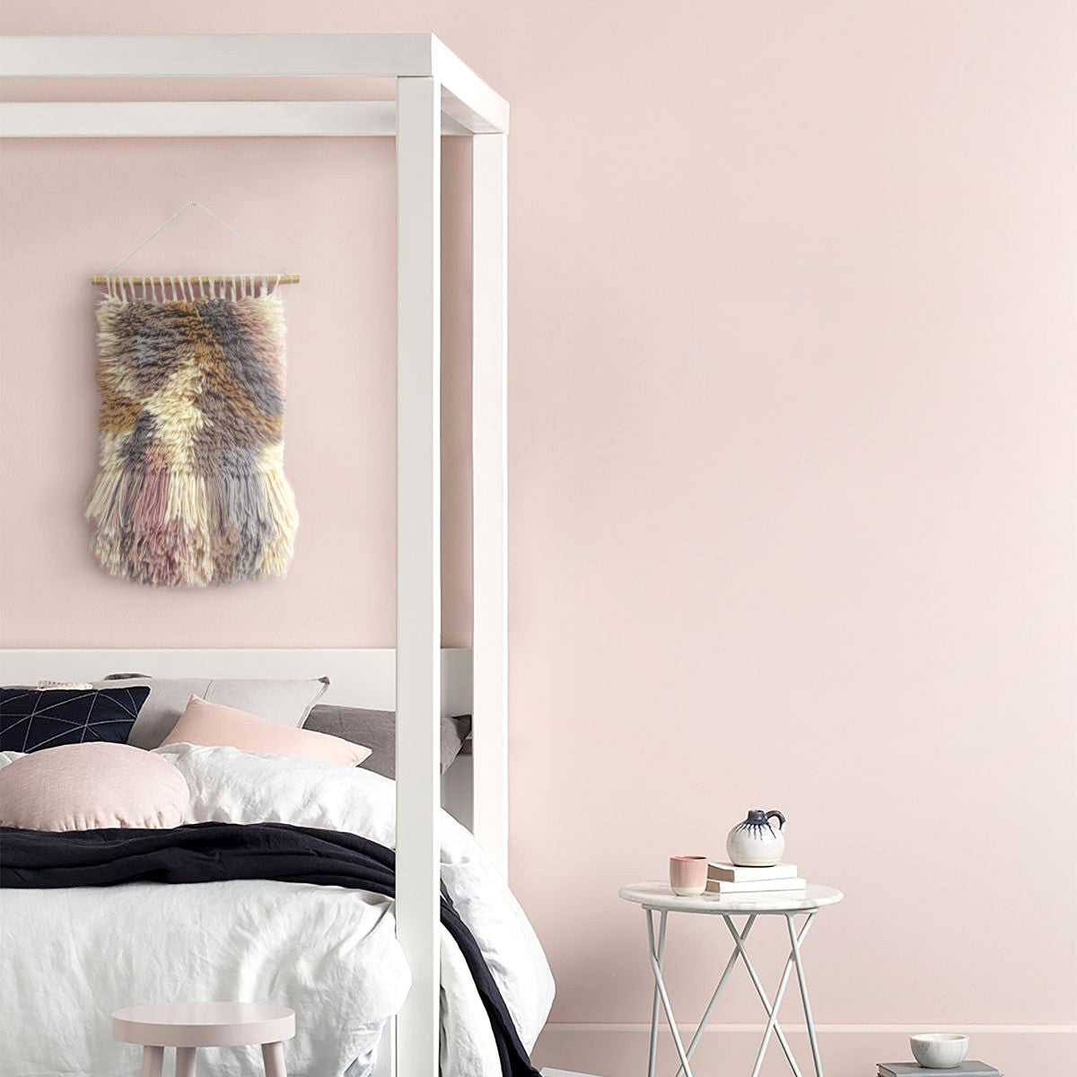 Shag Wall Art Tapestry - Pink Ivory Blue Gray