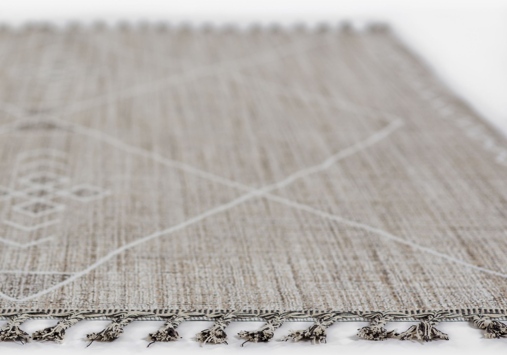 Moroccan Diamond Pattern Gray Tone Area Rug