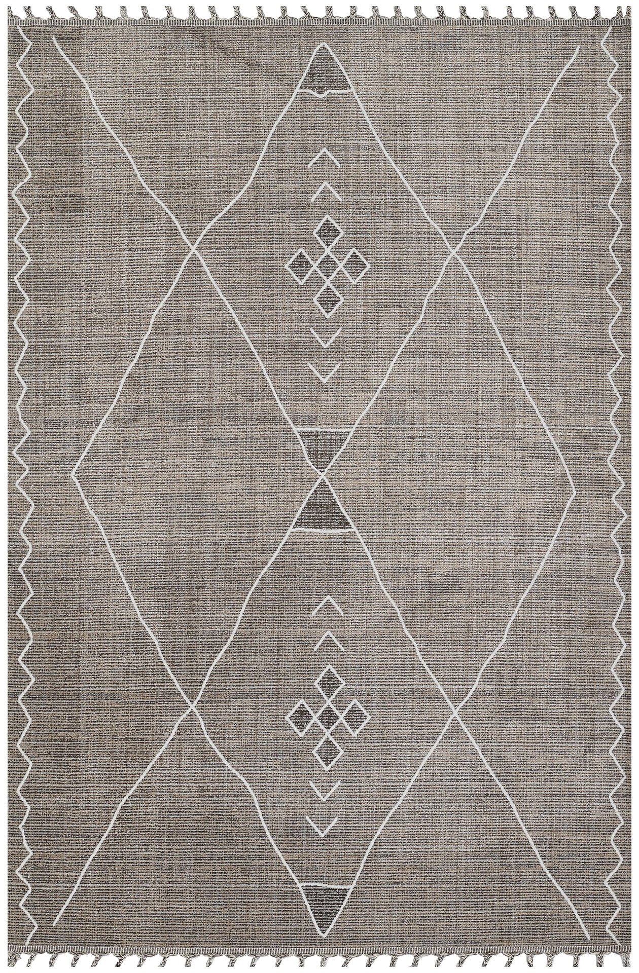 Moroccan Diamond Pattern Gray Tone Area Rug