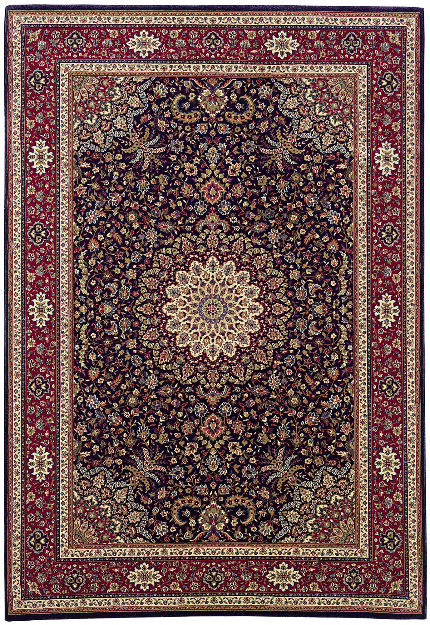 Blue and Red Traditional Pattern Rug - Woodwaves