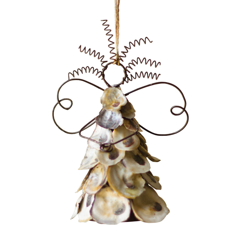 Oyster Shell Angel Christmas Ornaments - Set of 6