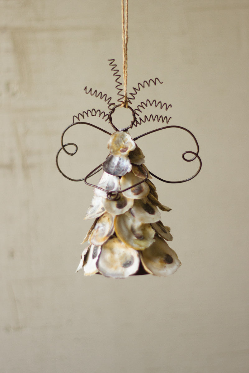 Oyster Shell Angel Christmas Ornaments - Set of 6