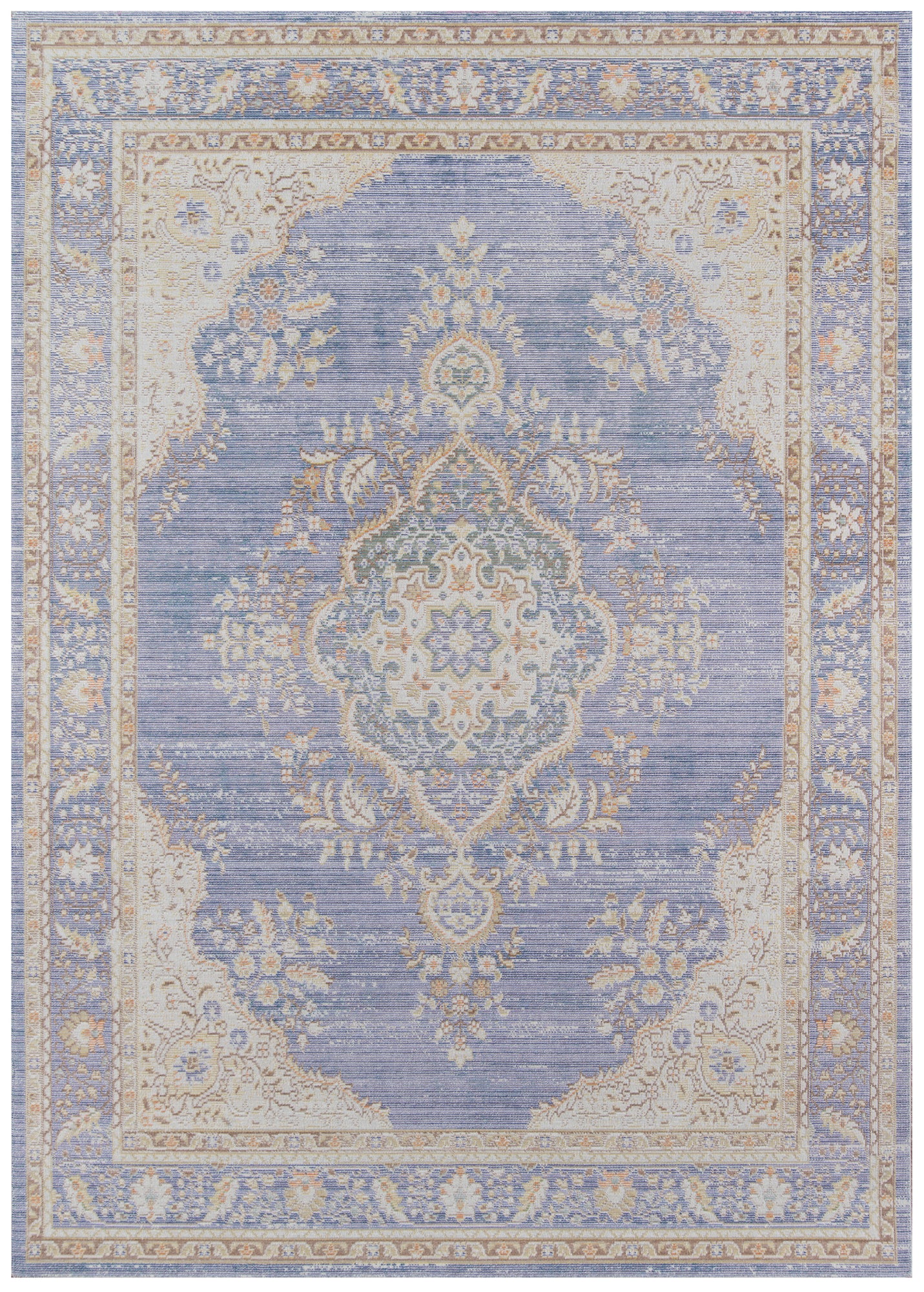 Periwinkle Lavender Blue Vintage Style Rug - Woodwaves
