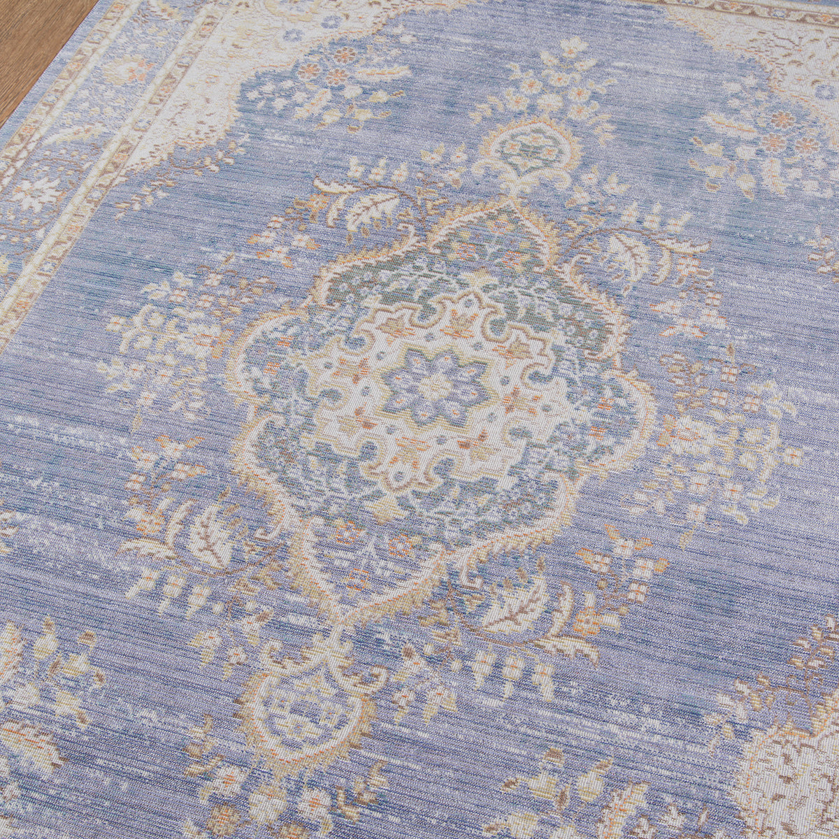 Periwinkle Lavender Blue Vintage Style Rug - Woodwaves