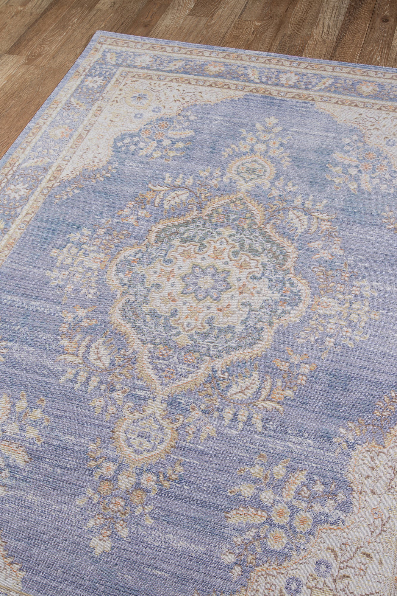 Periwinkle Lavender Blue Vintage Style Rug - Woodwaves