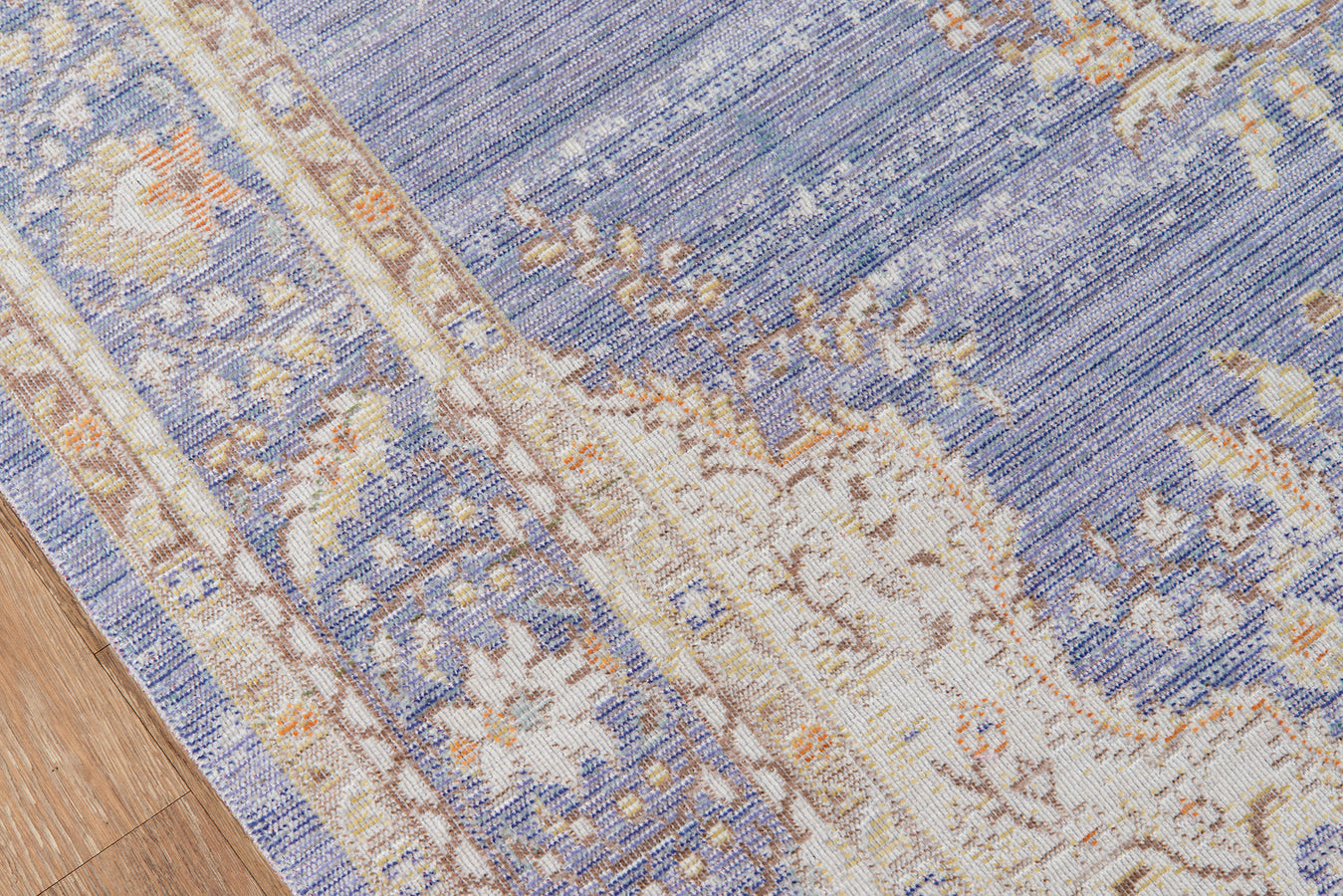 Periwinkle Modern Rug Periwinkle Lavender Blue Vintage Style Rug - Woodwaves