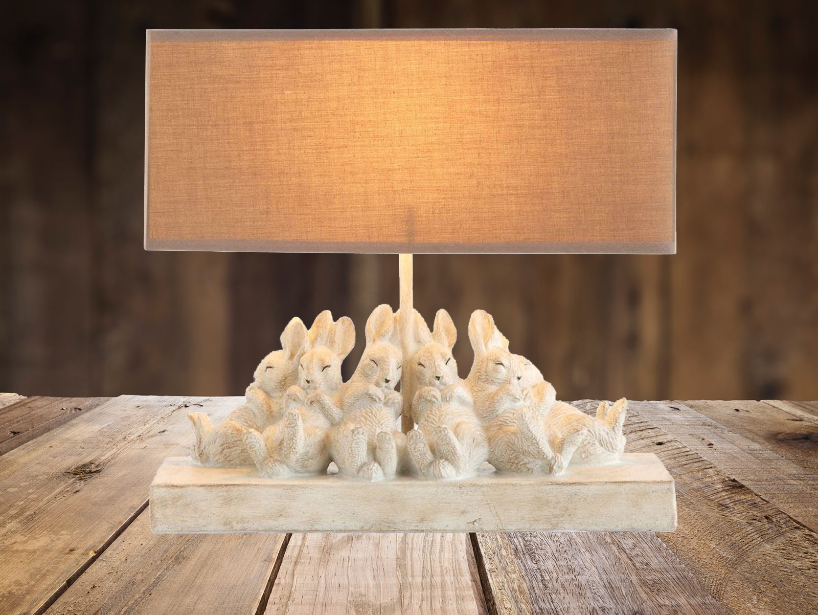 Kids Rabbit Table Lamp Modern Trendy - Woodwaves