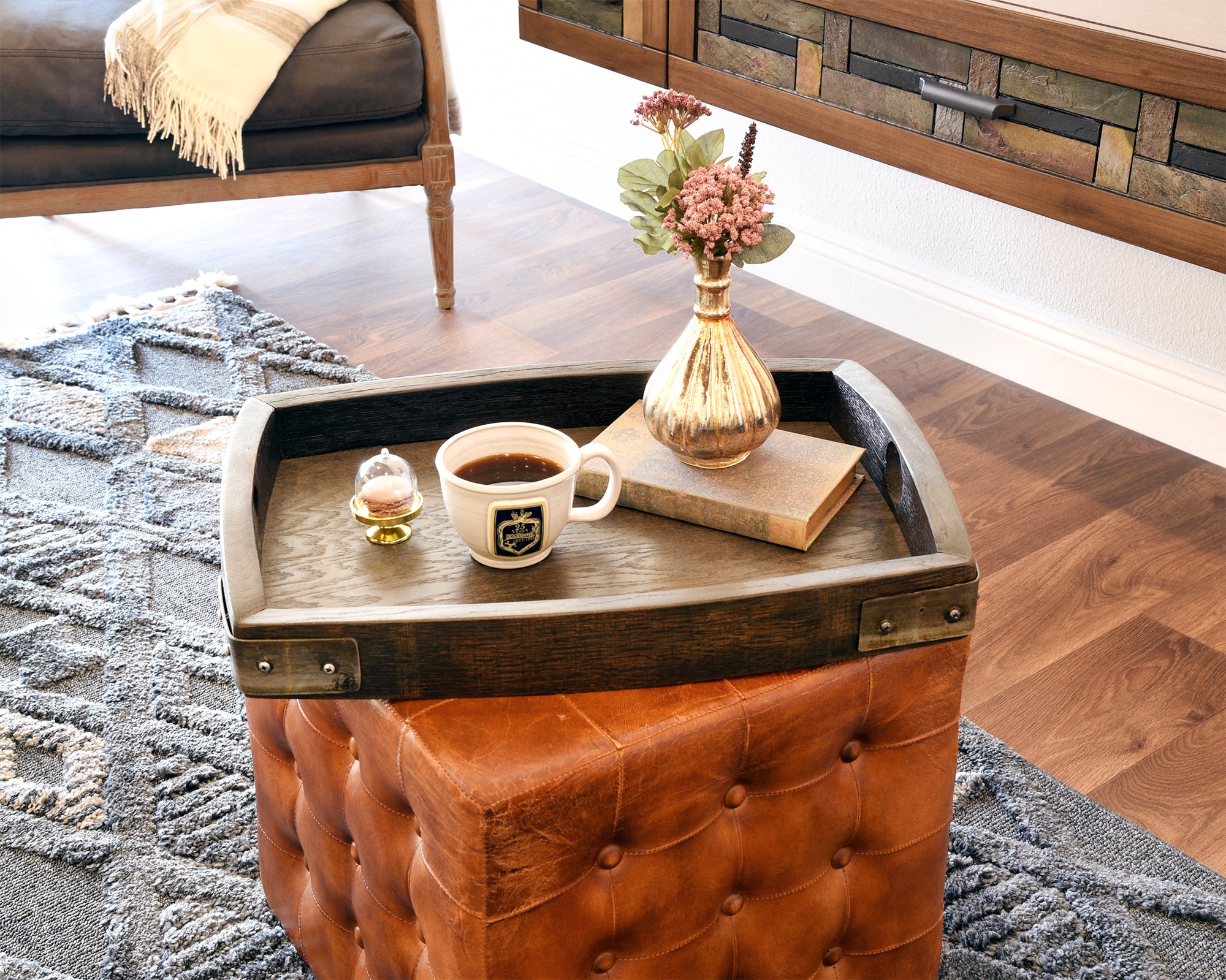 Rustic Reclaimed Wood Coffee Table Storage Trunk