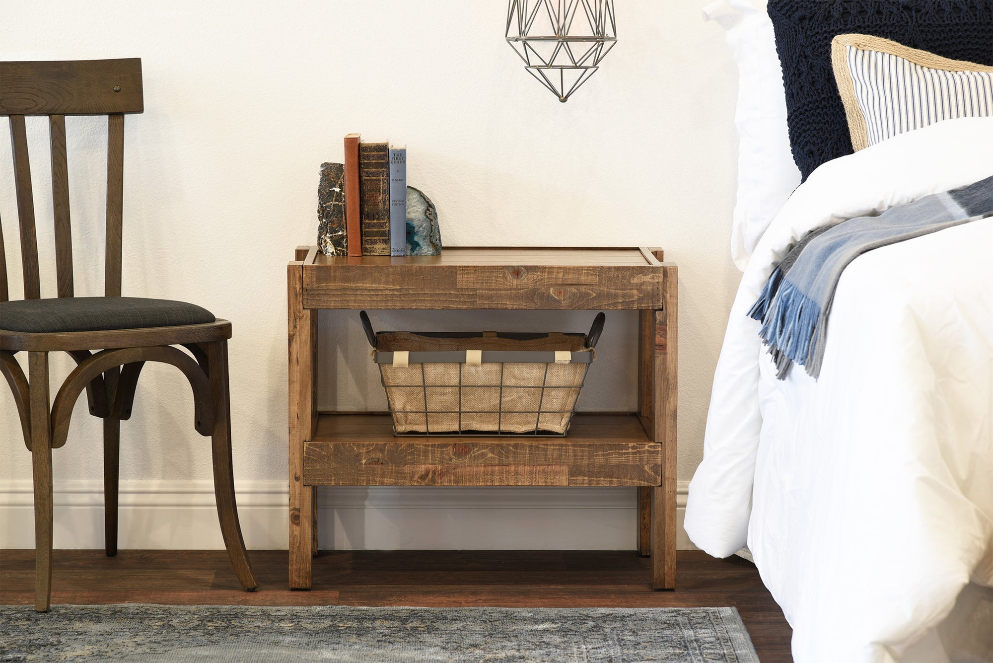 Reclaimed Rustic Farmhouse Pallet Wood Style End Table / Nightstand - presEARTH Spice