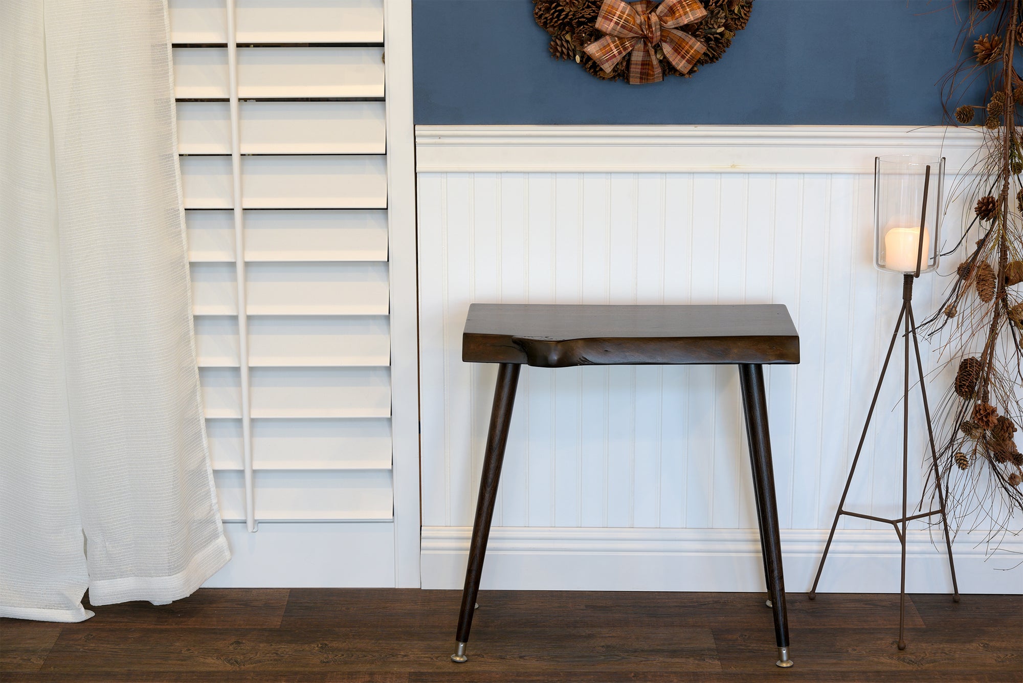 Reclaimed Wood Live Edge Slab End Side Table