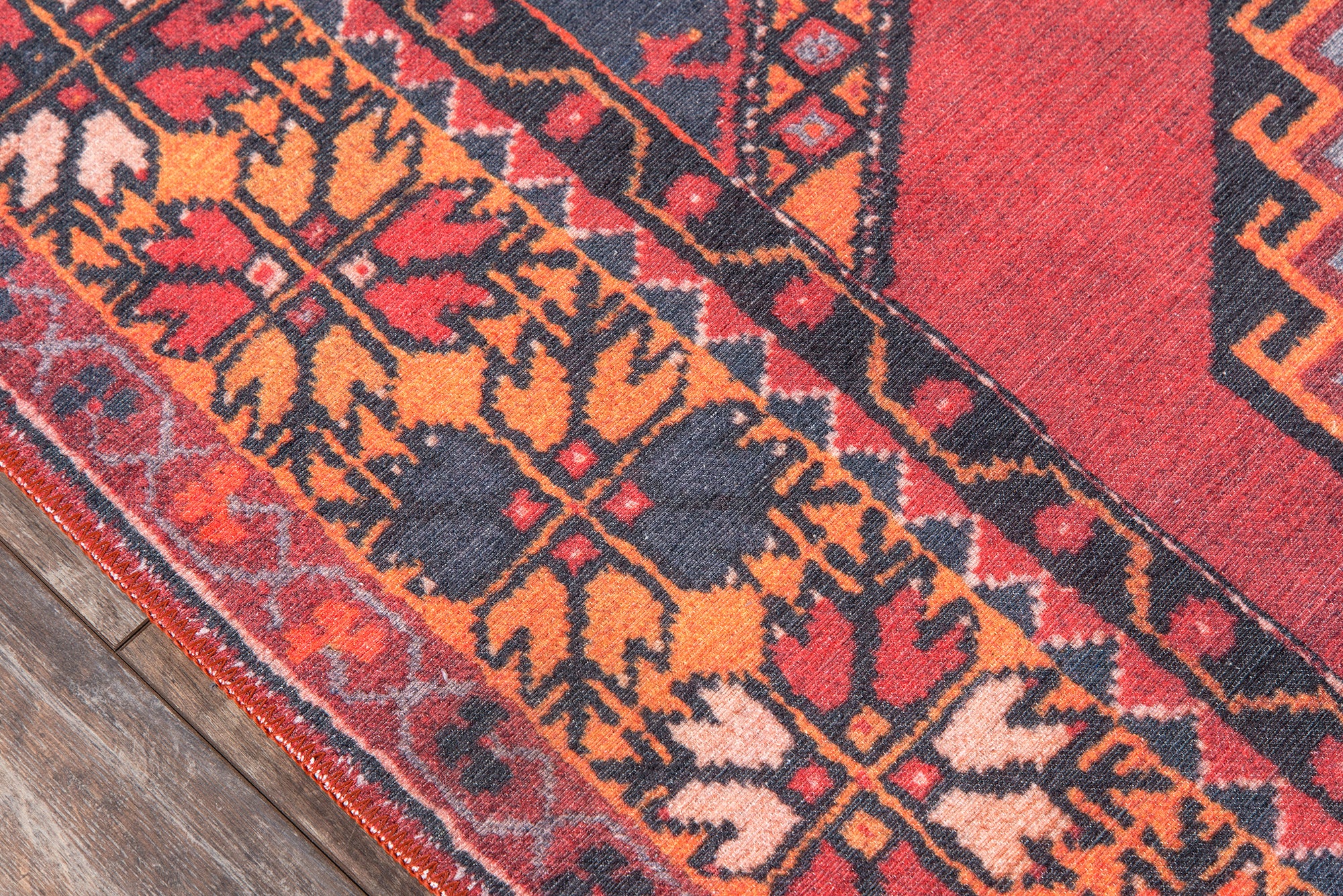 Red Orange Southwest Boho Rug - Woodwaves
