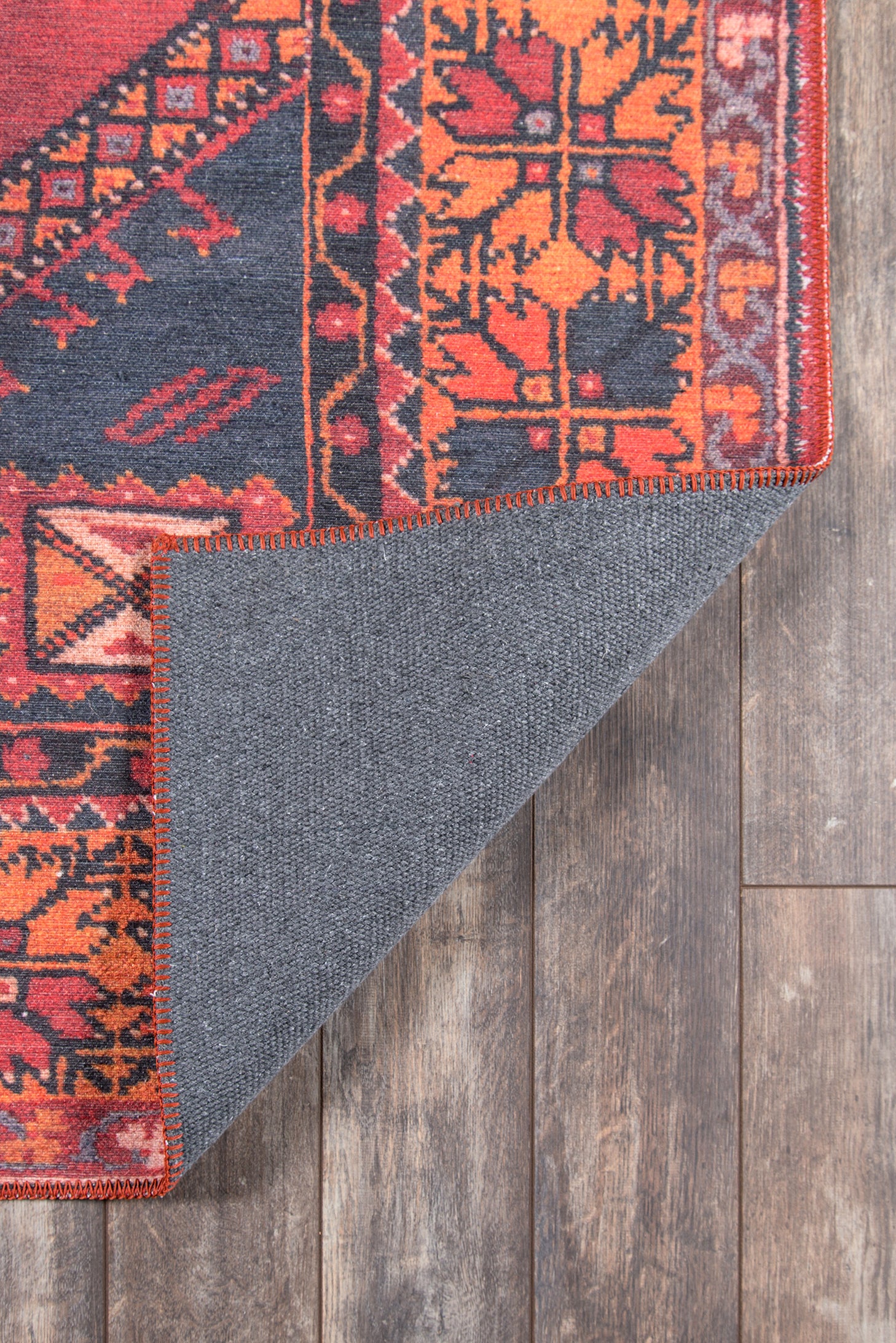 Red Orange Southwest Boho Rug - Woodwaves