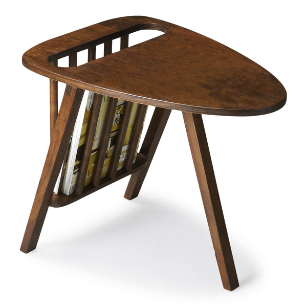 Mid Century Modern End Table With Magazine Rack - Woodwaves