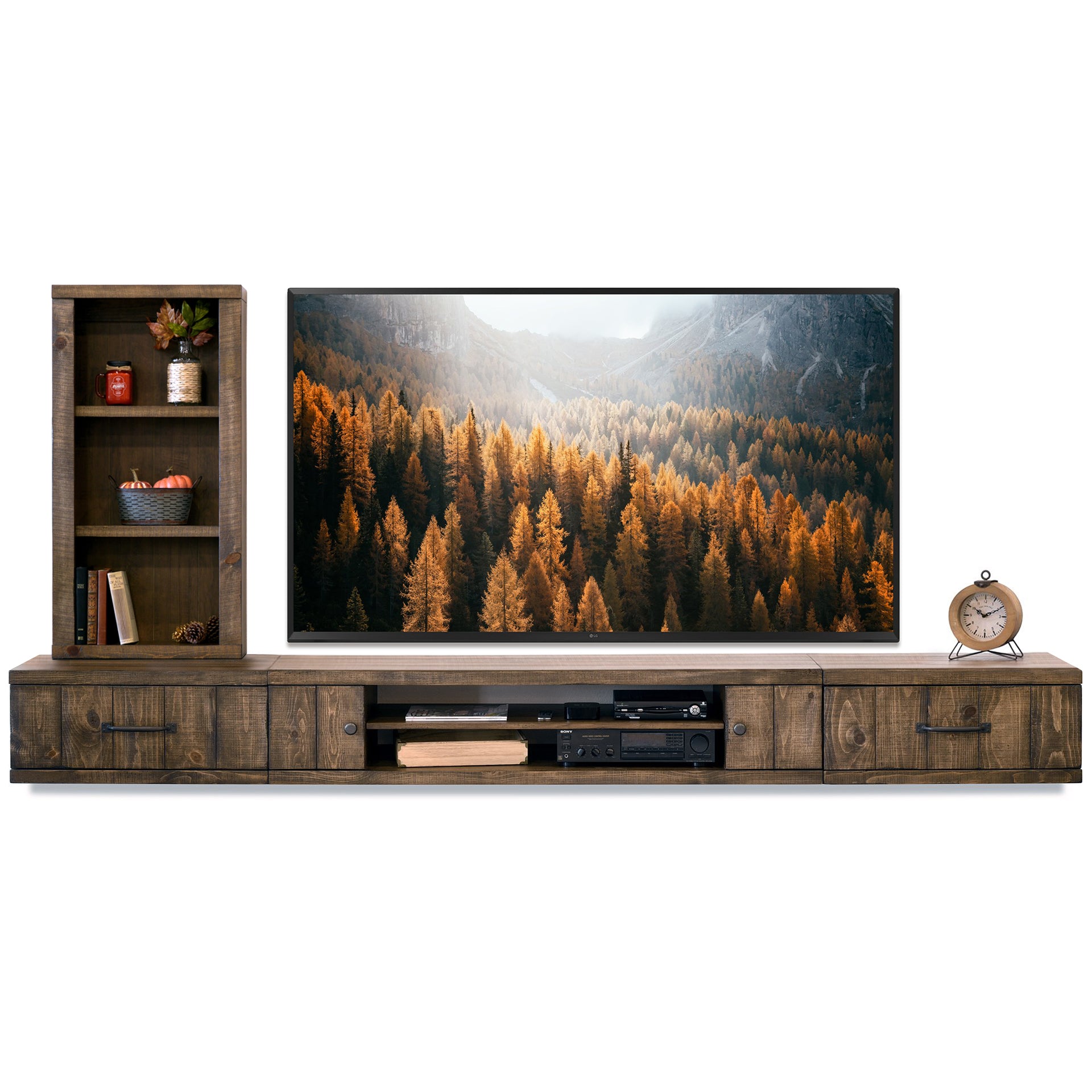 Farmhouse Floating TV Stand Wall Mount Entertainment Center - Spice