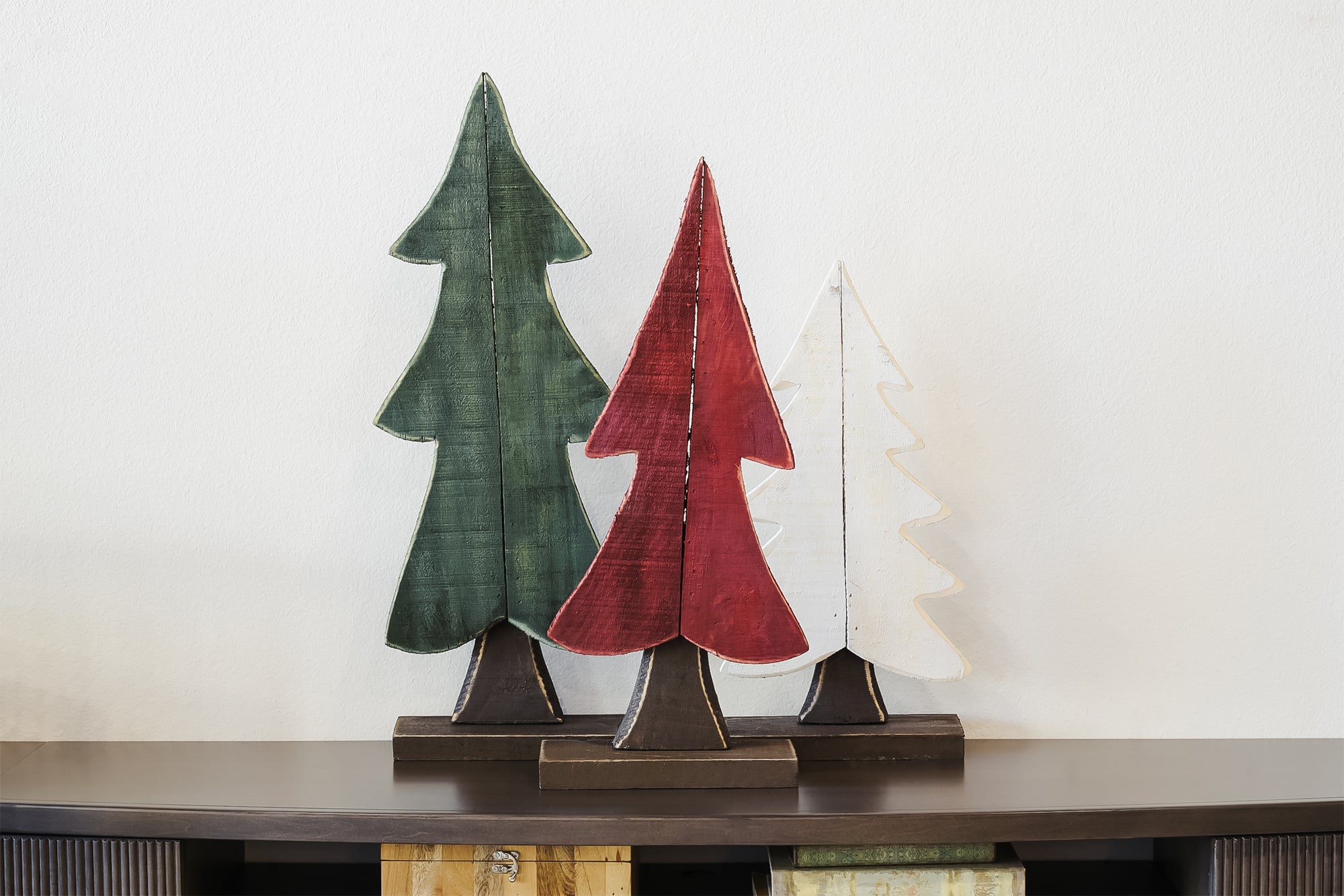 Rustic Wood Christmas Trees - Set of 3 - Woodwaves