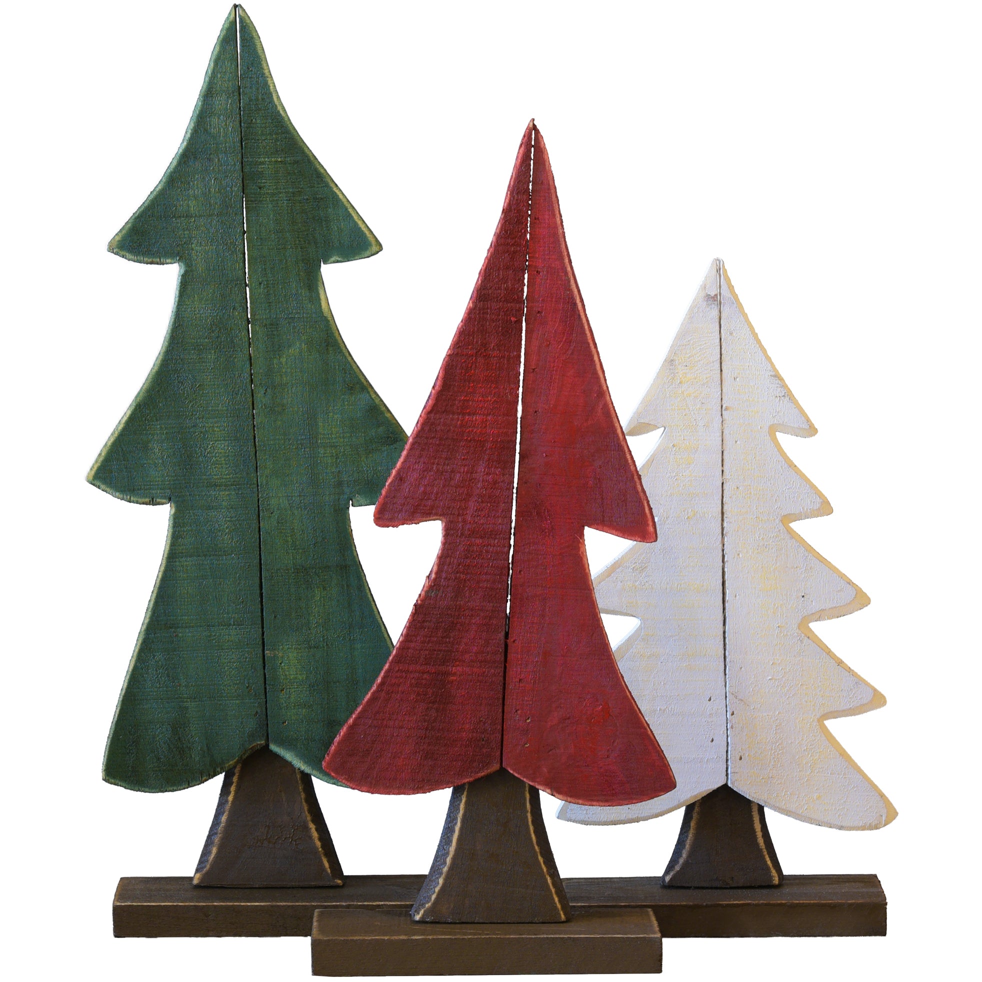 Rustic Wood Christmas Trees - Set of 3 - Woodwaves