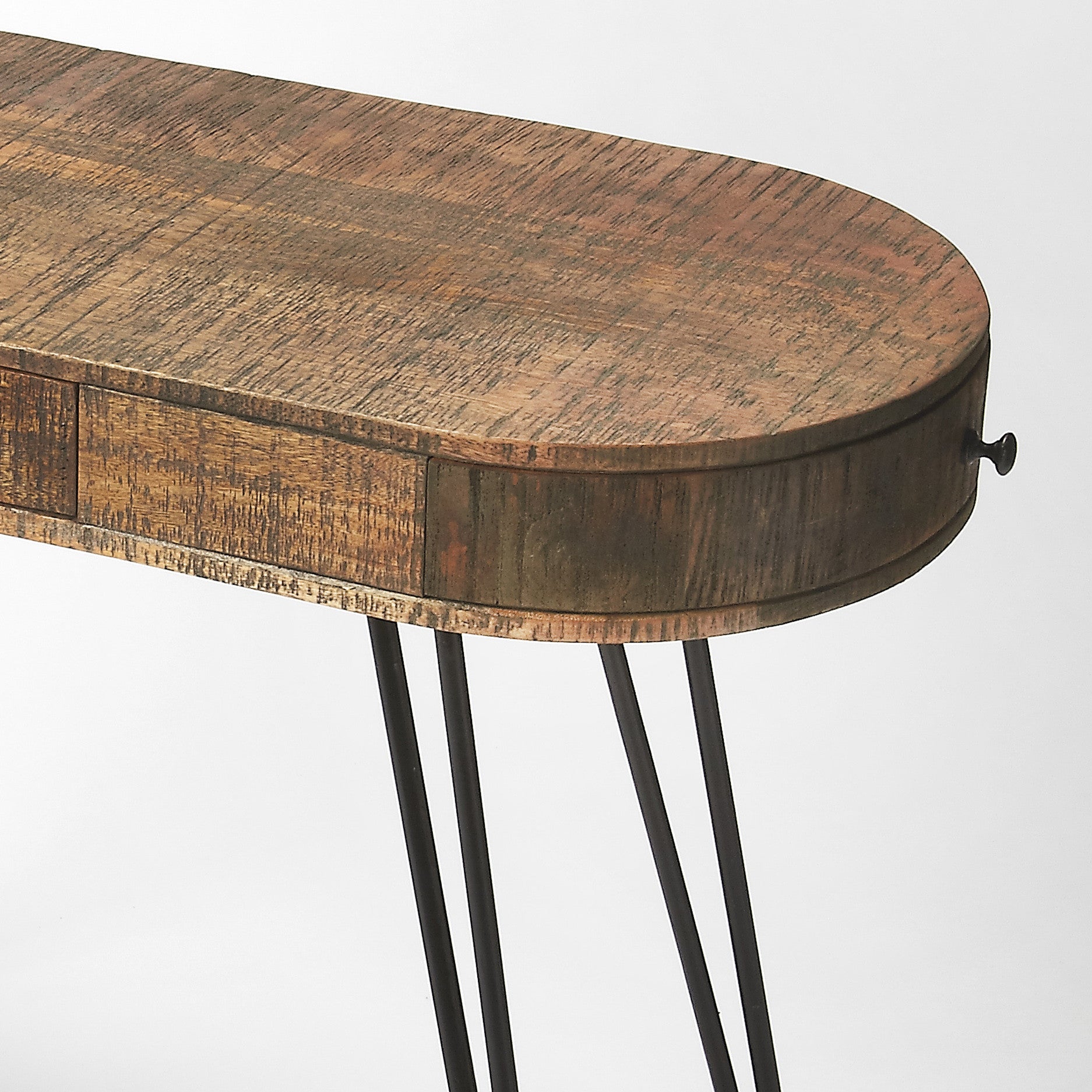 Rustic Curved Industrial Modern Desk