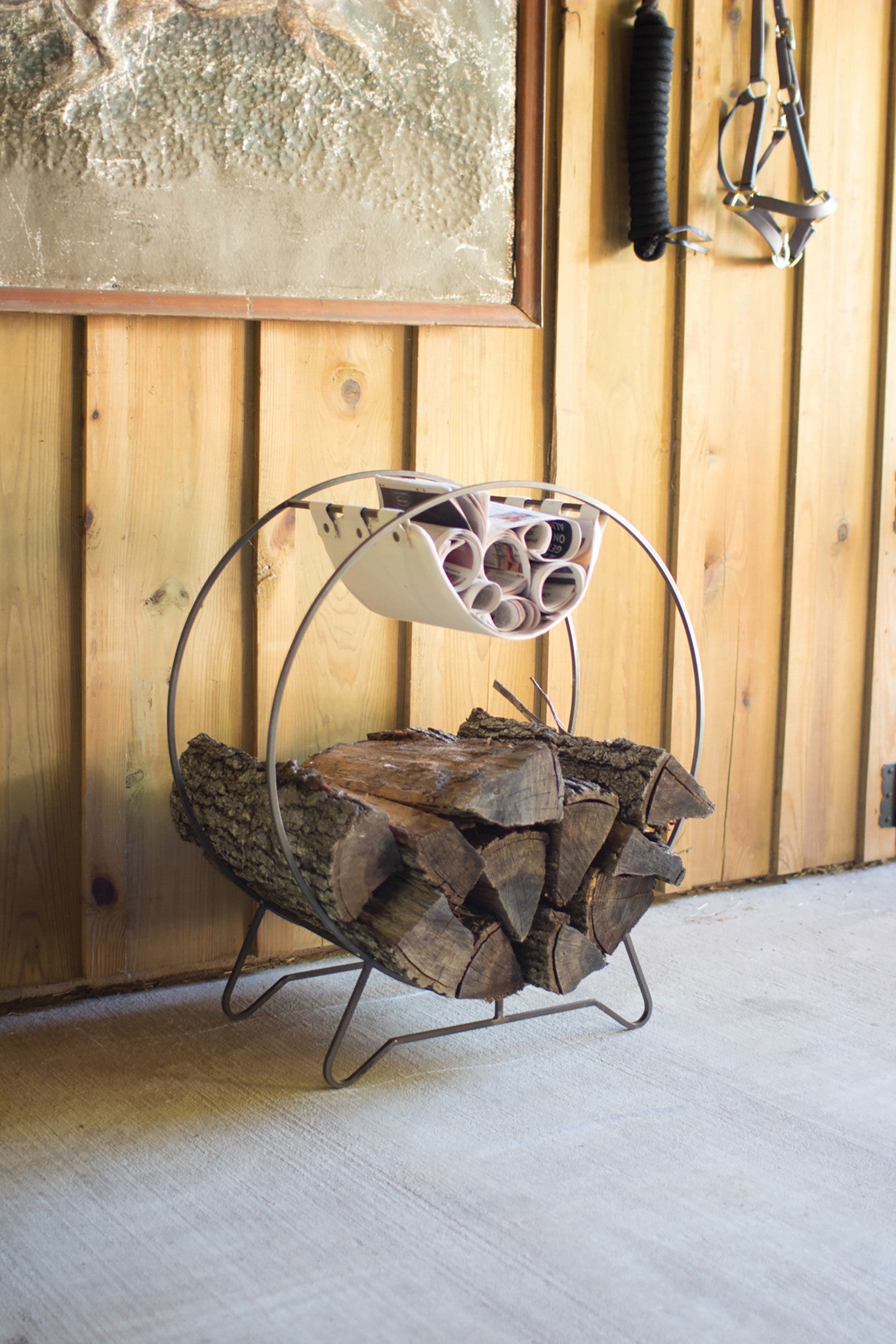 Repurposed firewood 2025 holder