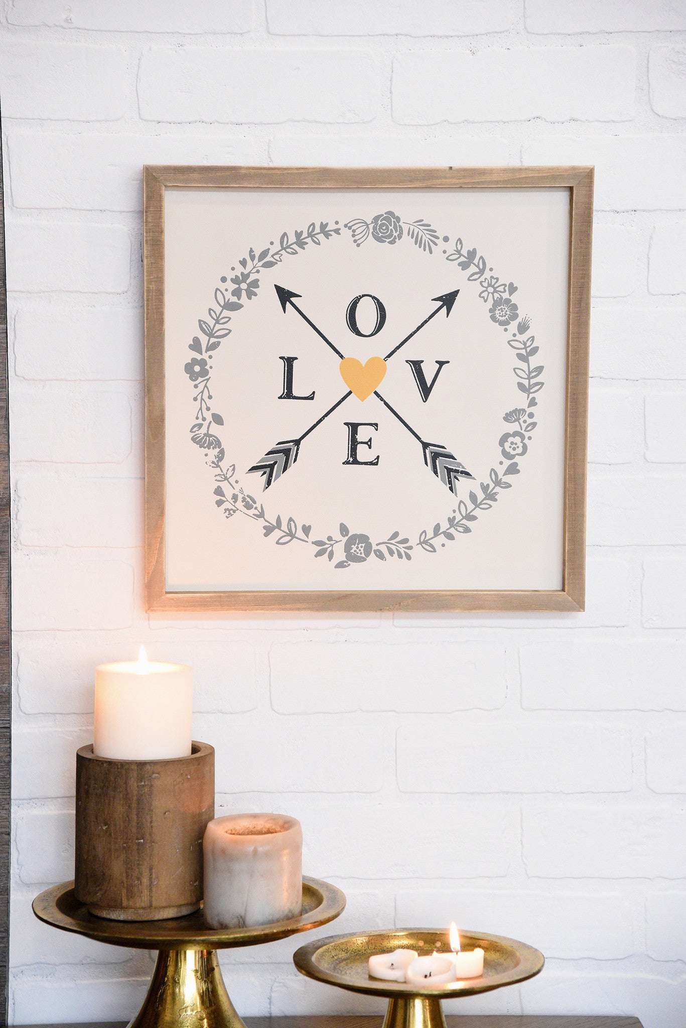 Rustic Wood And Metal Pillar Candle Holders - Set of 2