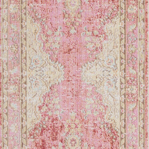 Vintage Style Faded Pink Area Rug - Woodwaves