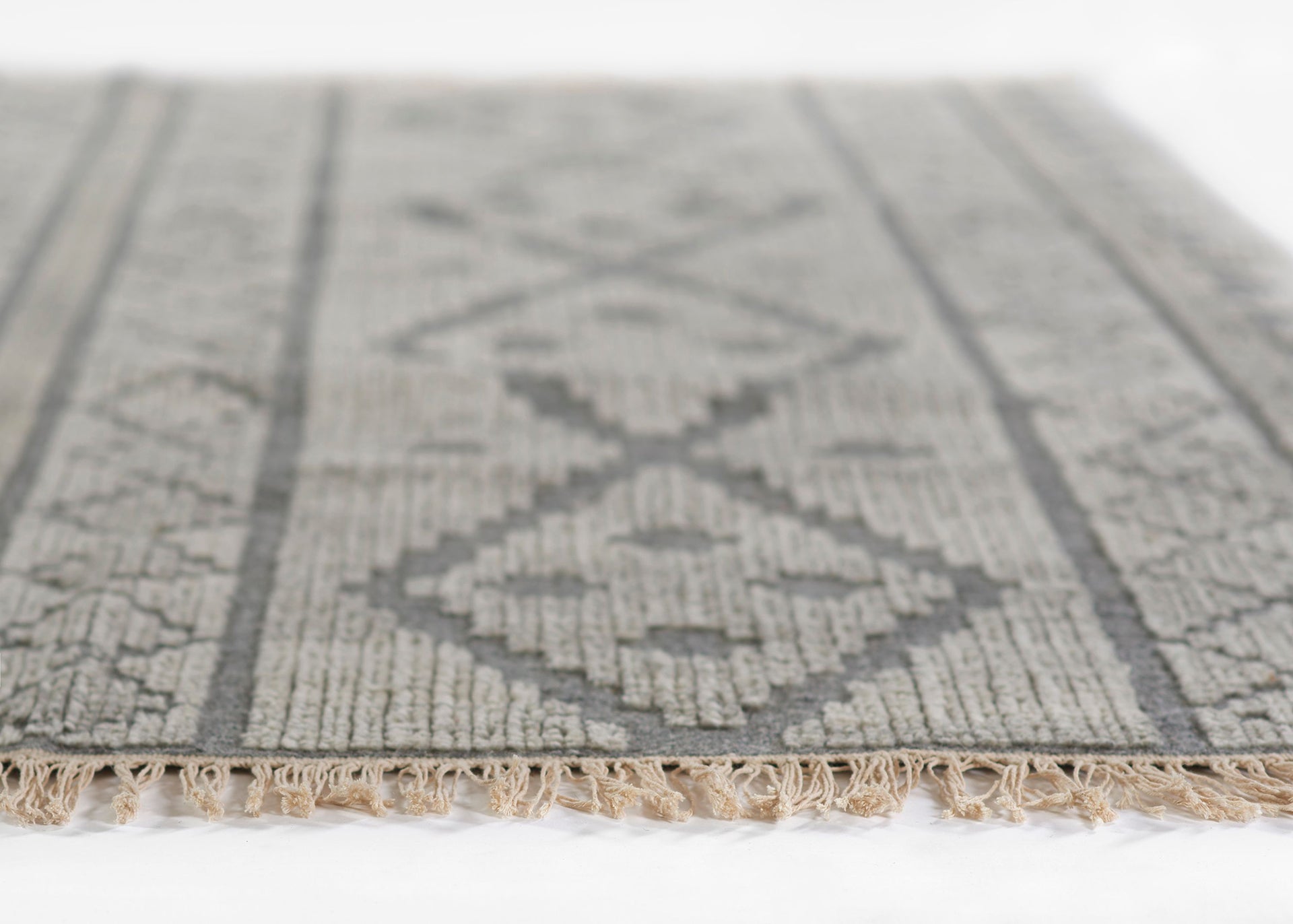 Southwest Hand Woven Wool & Cotton Gray Tone Area Rug