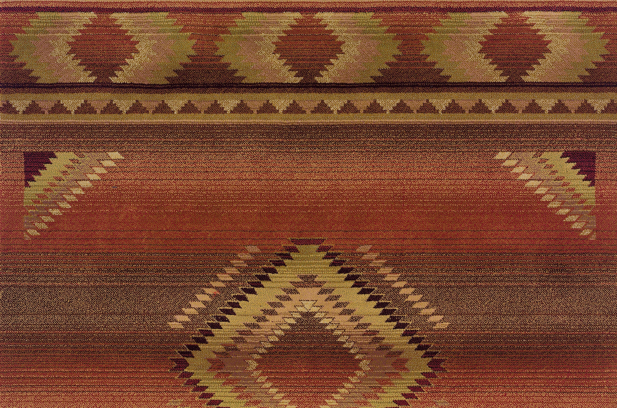 Red Orange New Mexico Southwest Rug