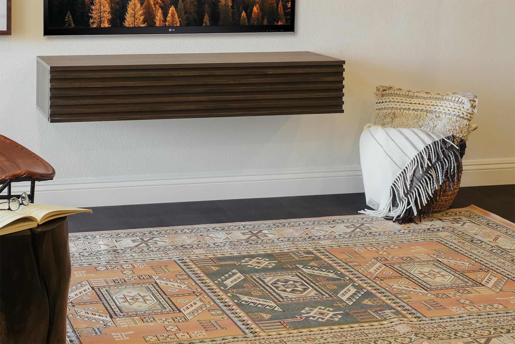 Southwest Santa Fe New Mexico Copper Colored Rug