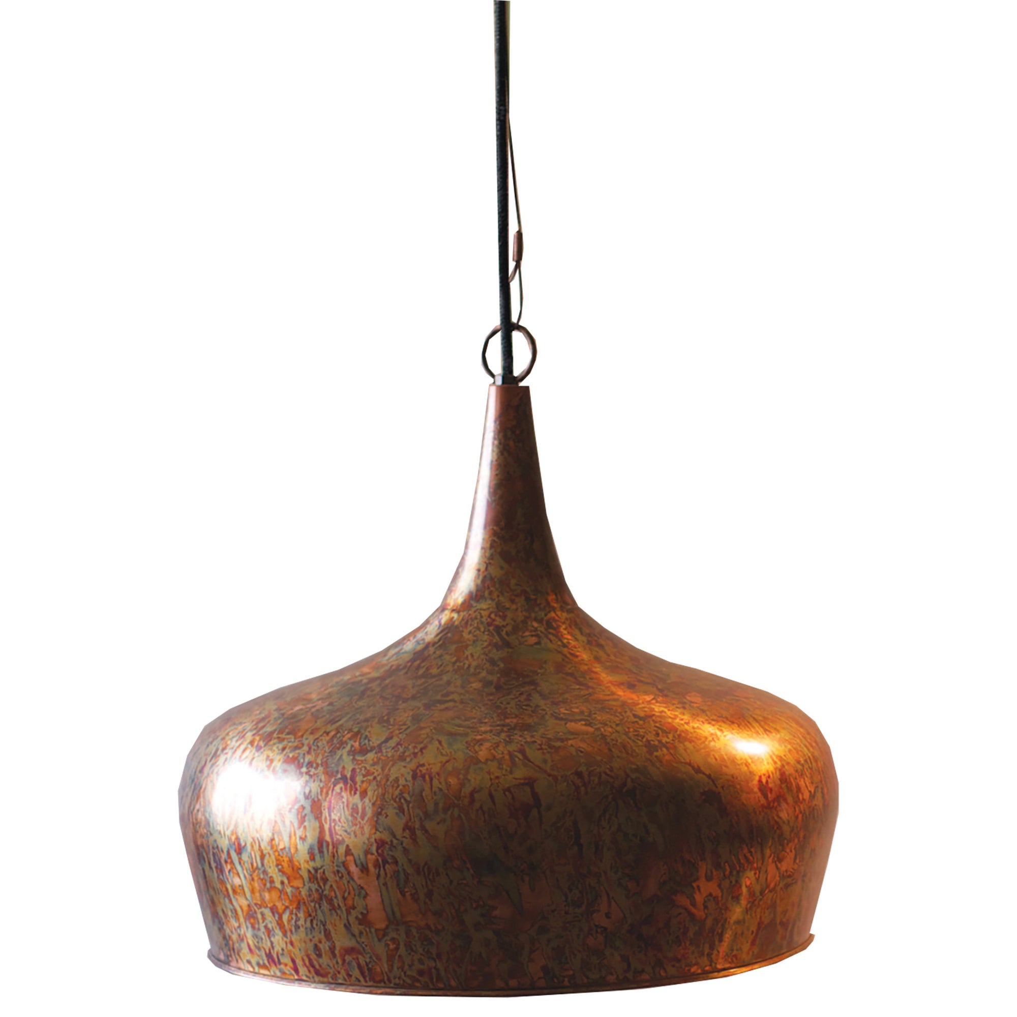 Antique Copper Color Metal Tear Drop Dome Pendant Lamp