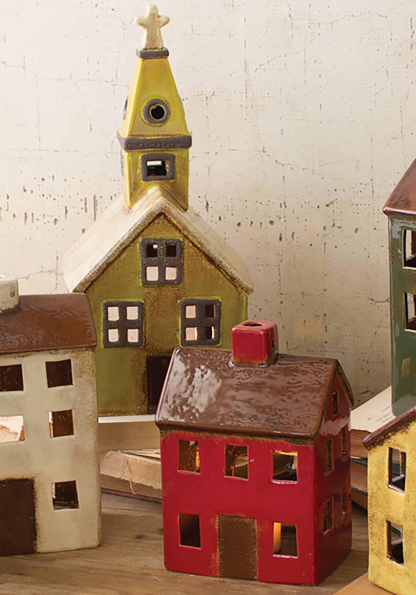 Colorful Ceramic Village - Set of 6