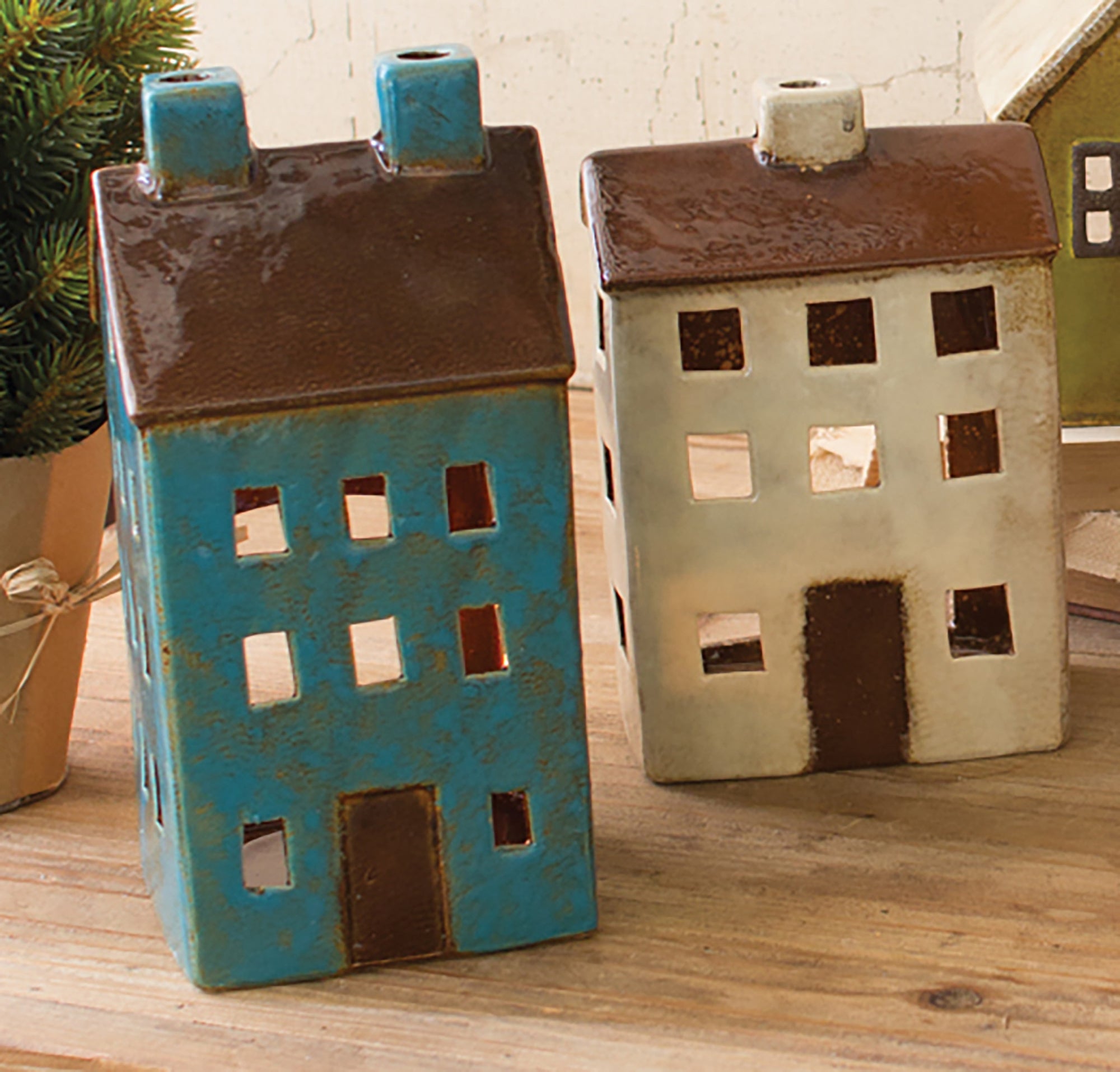 Colorful Ceramic Village - Set of 6