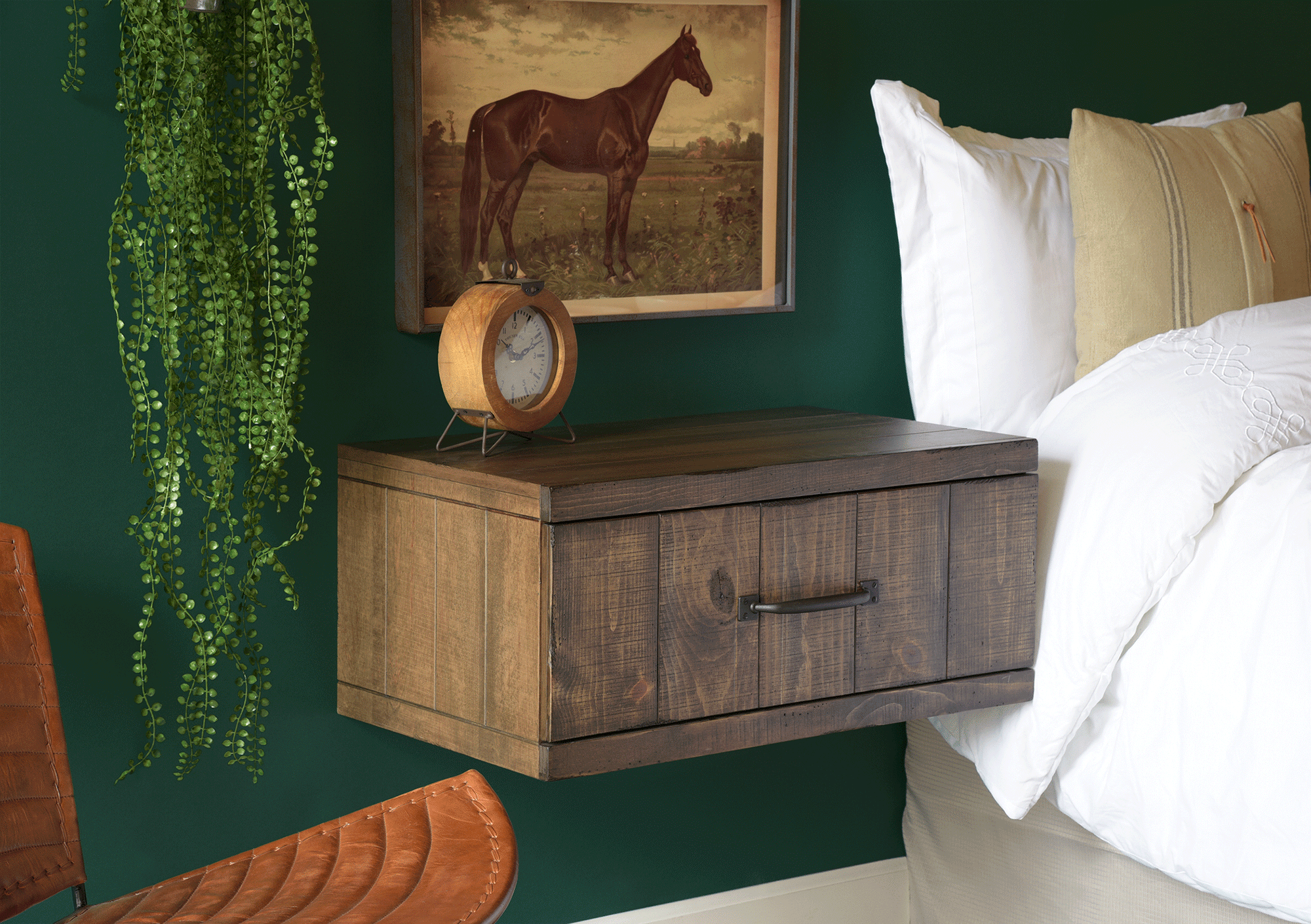 Wall Mounted Nightstand - Farmhouse Floating Drawer - Spice - OB 50% OFF!