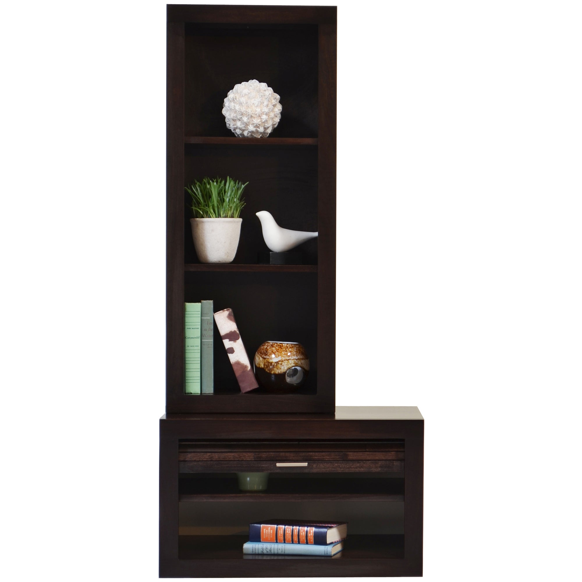 Floating End Table & Bookcase - ECO GEO Espresso