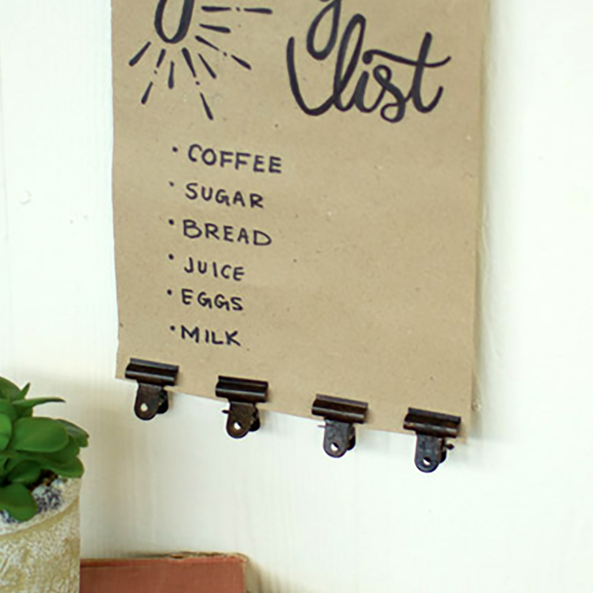 Two Wall Mounted Rustic Paper Note Rolls With Clips - Small