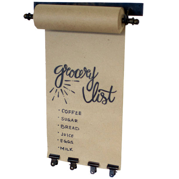 Two Wall Mounted Rustic Paper Note Rolls With Clips - Small