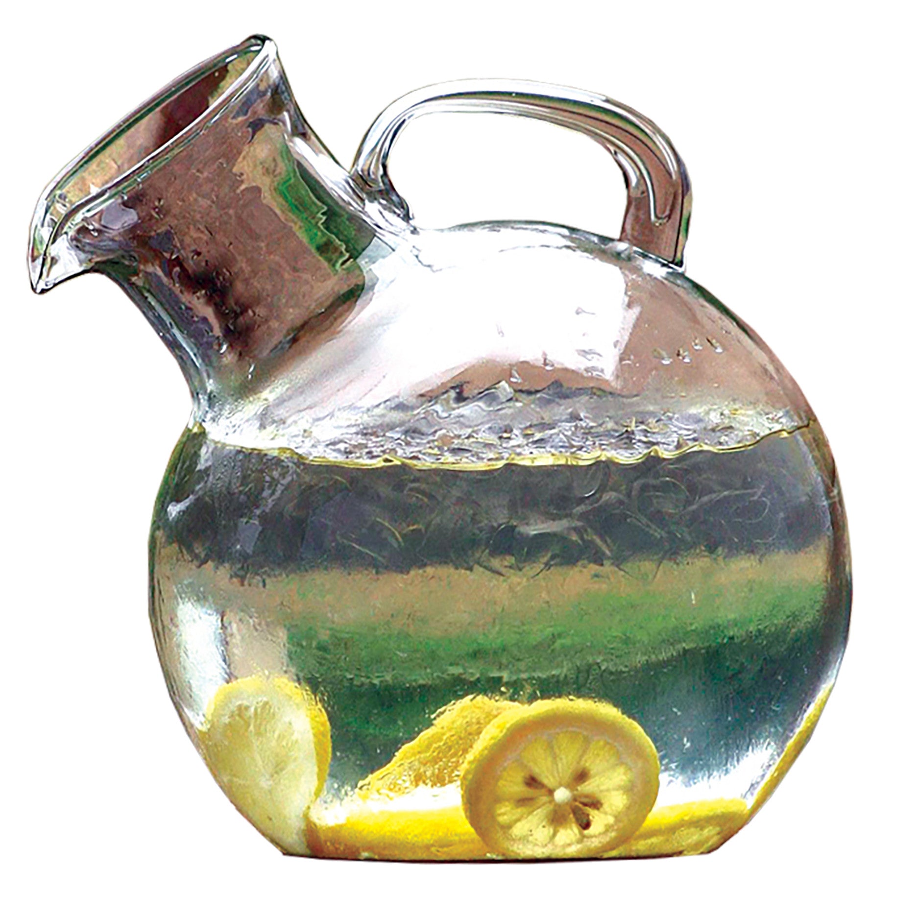 Modern Circular Tilted Glass Beverage Pitcher