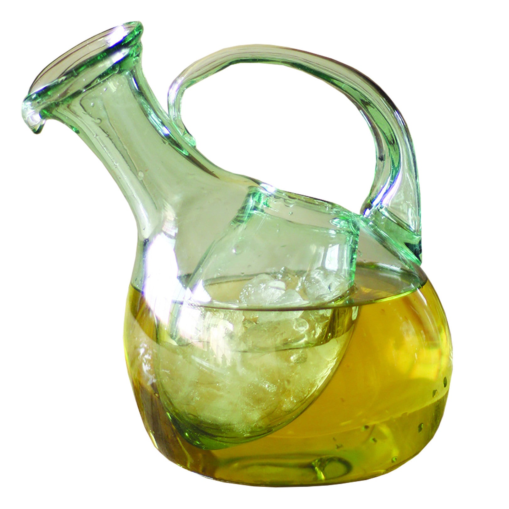 Large Modern Tilted Glass Beverage Pitcher - Woodwaves