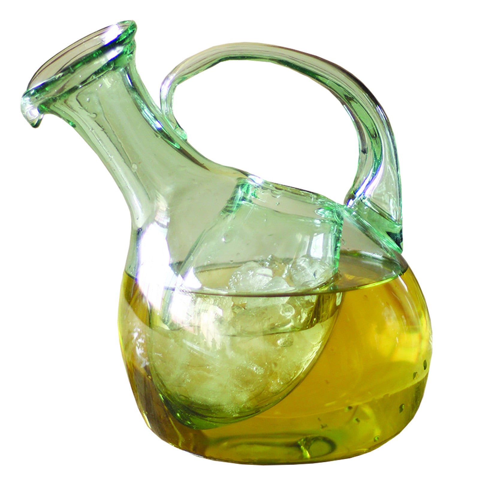 Modern Tilted Glass Wine Decanter With Ice Pocket