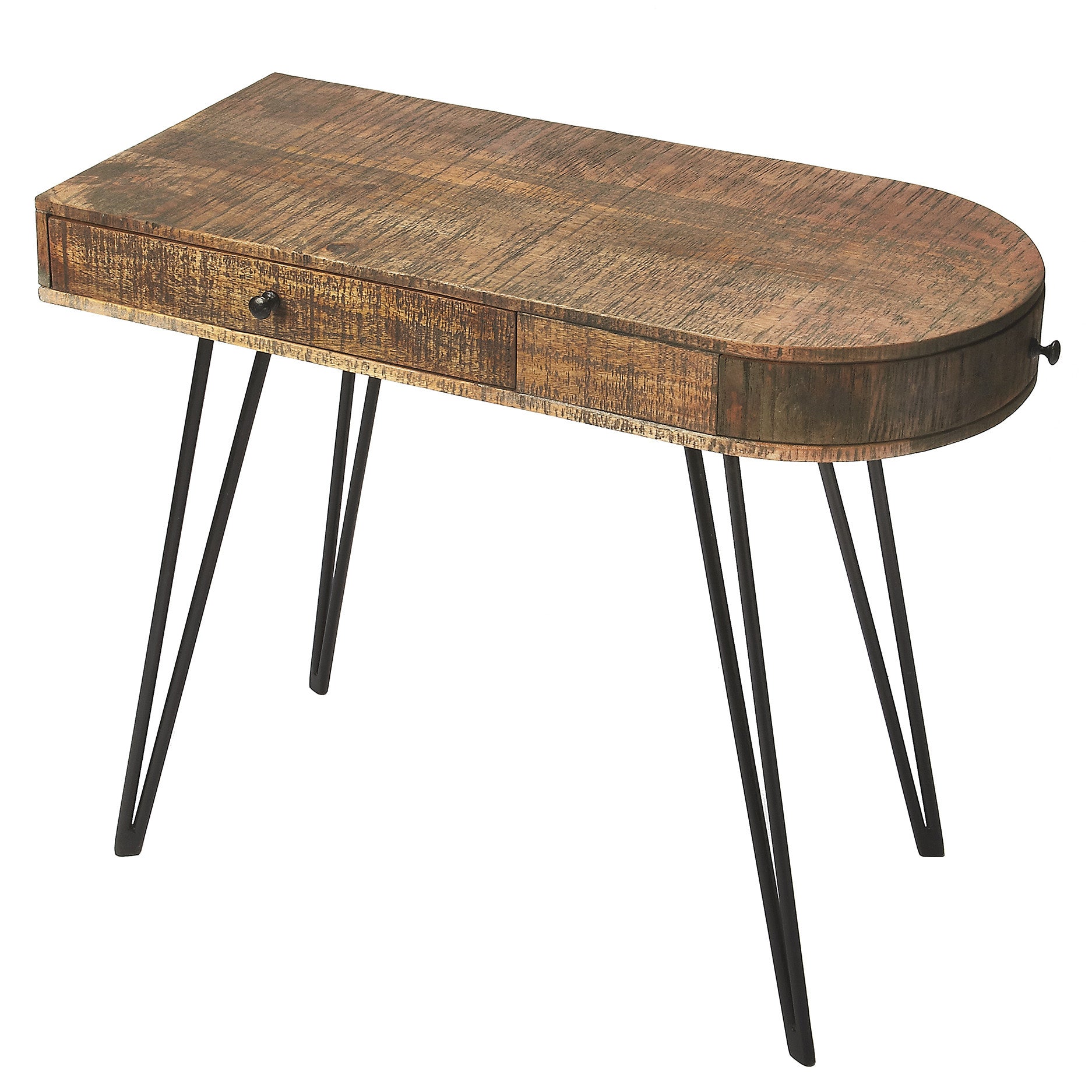 Rustic Curved Industrial Modern Desk