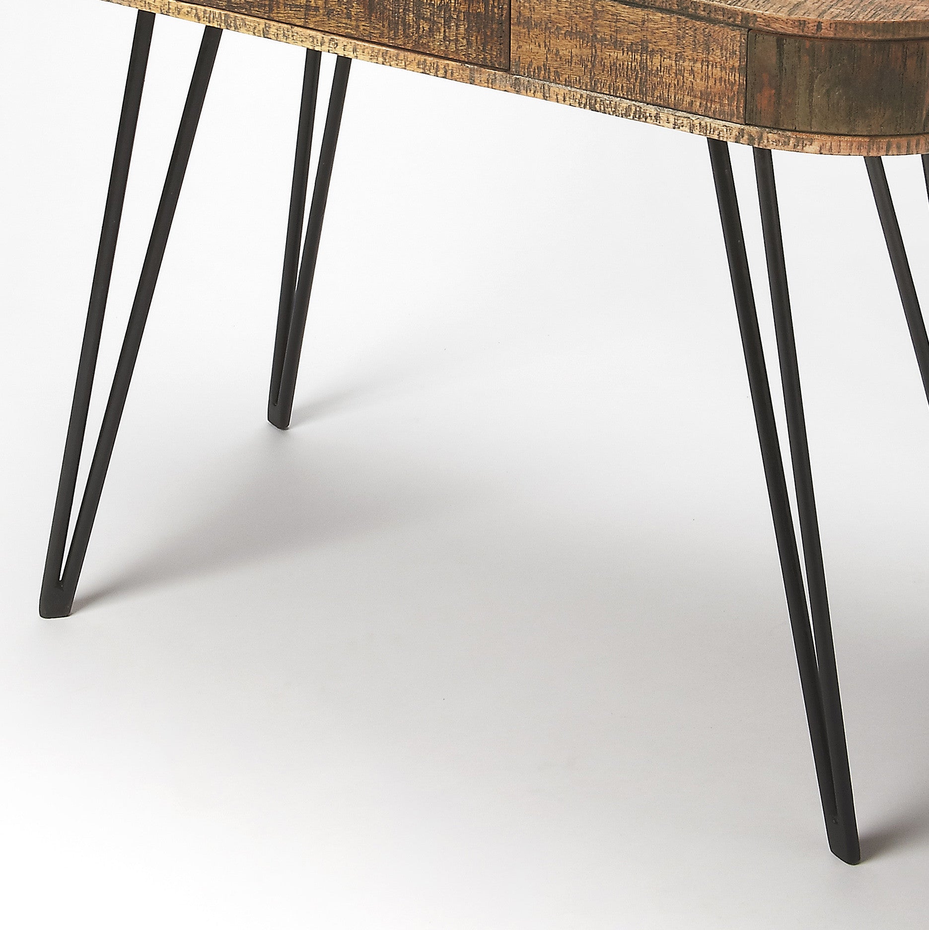 Rustic Curved Industrial Modern Desk