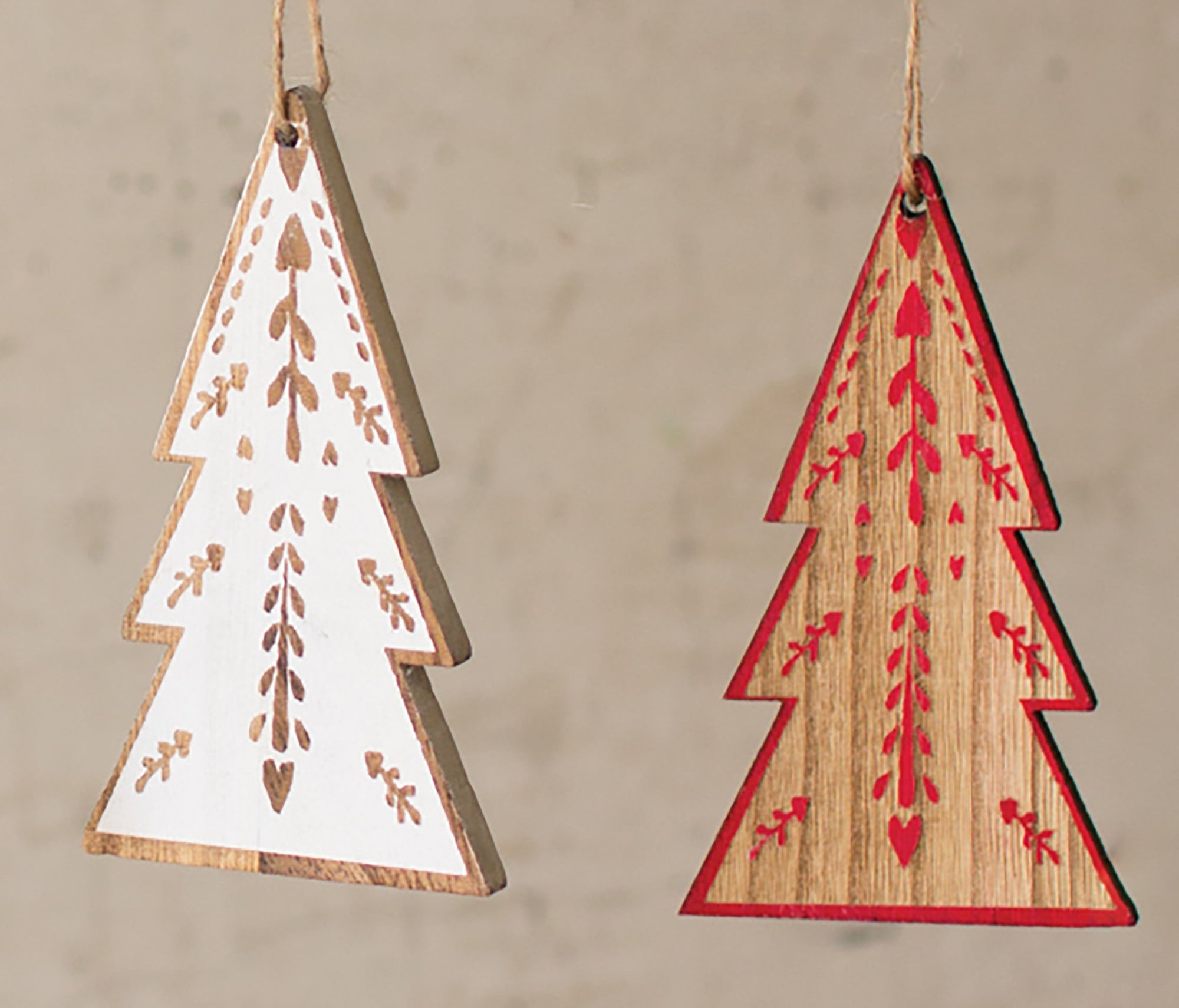 Wooden Tree Christmas Ornaments