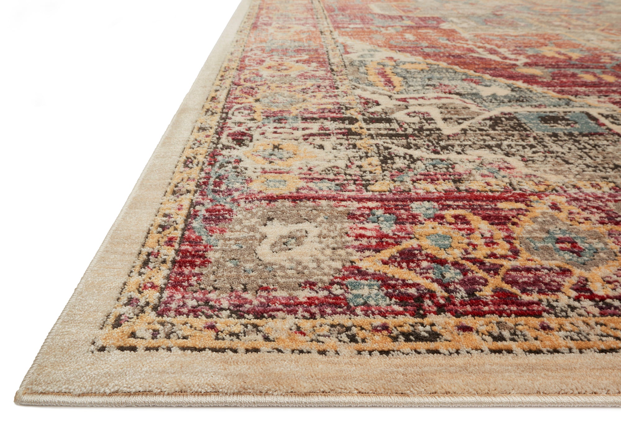Orange and Blue Faded Area Rug